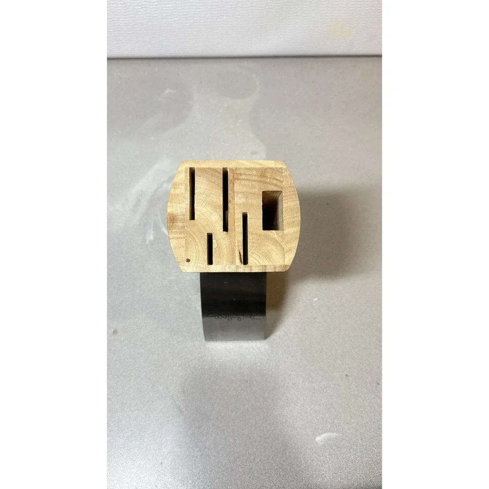 Wolfgang Puck 5 Slot Wood Block‎ For Knife And Scissors
